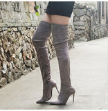 Funki Buys | Boots | Women's Thigh High Pull On S... - Black : Thigh High Stiletto Boots / 43 B / Suede PU Leather - image 15