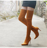 Funki Buys | Boots | Women's Thigh High Pull On S... - Black : Thigh High Stiletto Boots / 43 B / Suede PU Leather - image 17