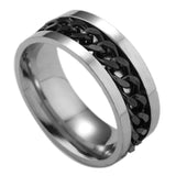 Men's Moveable Ring Stainless Steel Ring - Silver - Spinner Anxiety Ring - 11 - Titanium - image 6