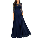 Women's Lace Overlay Long Ball Dress - Burgundy - Gown - XXXL - Chiffon/Lace - image 20