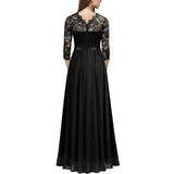 Women's Lace Overlay Long Ball Dress - Burgundy - Gown - XXXL - Chiffon/Lace - image 11