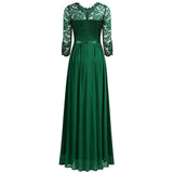 Women's Lace Overlay Long Ball Dress - Burgundy - Gown - XXXL - Chiffon/Lace - image 5