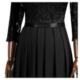 Women's Lace Overlay Long Ball Dress - Burgundy - Gown - XXXL - Chiffon/Lace - image 13