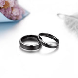 Black Titanium Wedding Band Ring 1 Pcs - Black - Wedding Band 4mm - 13 - Tungsten Carbide - image 2
