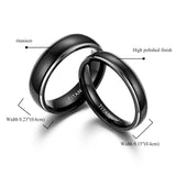 Black Titanium Wedding Band Ring 1 Pcs - Black - Wedding Band 4mm - 13 - Tungsten Carbide - image 3