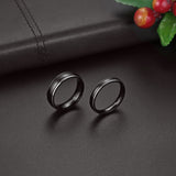 Black Titanium Wedding Band Ring 1 Pcs - Black - Wedding Band 4mm - 13 - Tungsten Carbide - image 4