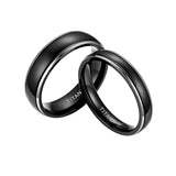 Black Titanium Wedding Band Ring 1 Pcs - Black - Wedding Band 4mm - 13 - Tungsten Carbide - image 7