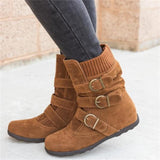 Funki Buys | Boots | Women's Buckled Suede Snow Ankle Boots - Gray : Suede Ankle Boot / 43 B / PU Suede Leather - image 10