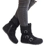 Funki Buys | Boots | Women's Buckled Suede Snow Ankle Boots - Gray : Suede Ankle Boot / 43 B / PU Suede Leather - image 23