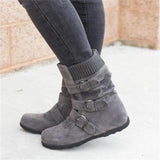 Funki Buys | Boots | Women's Buckled Suede Snow Ankle Boots - Gray : Suede Ankle Boot / 43 B / PU Suede Leather - image 13