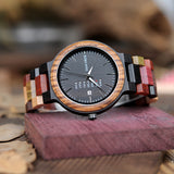Men's Women's Couples Wood Watches - Black - Men's Watch - 1.73 x 0.82 x 0.45" - Wood - image 6