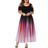 Women's Plus Size Prom Gradient Dress - Red - Dress - 6XL - Polyester/Chiffon/Spandex - image 1