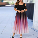 Women's Plus Size Prom Gradient Dress - Red - Dress - 6XL - Polyester/Chiffon/Spandex - image 4