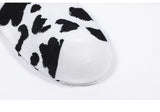 Cow Print Stripes - Black/White - 1 / Novelty Socks - One Size - Polyester - image 10
