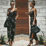 Funki Buys | Pants | Women's Floral and Solid Fashion Jumpsuit - Black - Floral Jumpsuit / Cotton / 5XL - image 5