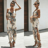 Funki Buys | Pants | Women's Floral and Solid Fashion Jumpsuit - Black - Floral Jumpsuit / Cotton / 5XL - image 7