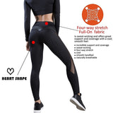 Women's High Waist Workout Yoga Pants - Black - Push Up Yoga Pants - XL - Polyester Spandex - image 9