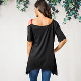 Women's Love Heart Printed Plus Size Shirt - Black/Red - Shirt - 5XL - Polyester - image 10