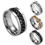 Men's Moveable Ring Stainless Steel Ring - Silver - Spinner Anxiety Ring - 11 - Titanium - image 9