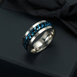 Men's Moveable Ring Stainless Steel Ring - Silver - Spinner Anxiety Ring - 11 - Titanium - image 14