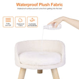 Luxury Nordic Designed Pet Chair Stool - White - Nordic Pet Bed Stool / 61.5cm - Plush / Wood - image 14