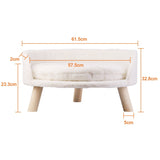 Luxury Nordic Designed Pet Chair Stool - White - Nordic Pet Bed Stool / 61.5cm - Plush / Wood - image 9
