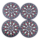 Mini Dart Board 4 Pcs Coaster Bar Mats - Black - Dart Board Coaster - 4.09 x 4.09 x 0.23" - Rubber - image 12