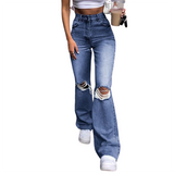 Women's Vintage Ripped Bell Bottom Jeans - Black - A / Harajuku Jeans - XXXL - Polyester Denim - image 13