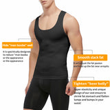 Men's Slimming Singlet Body Shaper - Black - Shirt - XXXL - Nylon Spandex - image 17