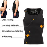 Men's Slimming Singlet Body Shaper - Black - Shirt - XXXL - Nylon Spandex - image 12