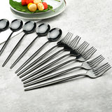 Funki Buys | Cutlery Set | Gold Stainless S... - Black - Plus Tray / 30 Pcs Cutlery Set / Stainless Steel / Medium - image 16