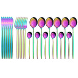 Funki Buys | Cutlery Set | Gold Stainless S... - Black - Plus Tray / 30 Pcs Cutlery Set / Stainless Steel / Medium - image 45