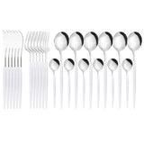 Funki Buys | Cutlery Set | Gold Stainless S... - Black - Plus Tray / 30 Pcs Cutlery Set / Stainless Steel / Medium - image 38