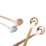 Cute Cat Paw Solid Hollow Coffee Spoons - Mixed - 1 - Any Color Or Style 4 Pcs - S - Stainless Steel - image 2