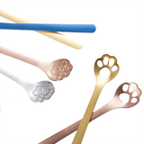 Cute Cat Paw Solid Hollow Coffee Spoons - Mixed - 1 - Any Color Or Style 4 Pcs - S - Stainless Steel - image 4
