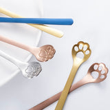 Cute Cat Paw Solid Hollow Coffee Spoons - Mixed - 1 - Any Color Or Style 4 Pcs - S - Stainless Steel - image 15