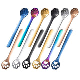 Cute Cat Paw Solid Hollow Coffee Spoons - Mixed - 1 - Any Color Or Style 4 Pcs - S - Stainless Steel - image 10