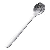 Cute Cat Paw Solid Hollow Coffee Spoons - Silver - 1 - Round Full - 1A - S - Stainless Steel - image 7