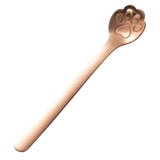 Cute Cat Paw Solid Hollow Coffee Spoons - Rose Gold - 1 - Round Full - 1E - S - Stainless Steel - image 16