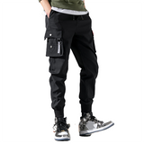 Men's Casual Draw String Cargo Pants - Black - 5XL - Polyester - image 2
