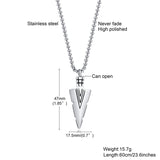 Funki Buys | Cremation Urn Necklaces | Arrowhead Ashes Urn - Silver - Urn Necklace / Stainless Steel / Medium - image 5