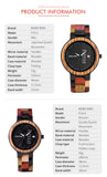 Men's Women's Couples Wood Watches - Black - Men's Watch - 1.73 x 0.82 x 0.45" - Wood - image 13