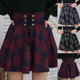 Women's Gothic Retro Punk Plaid Mini Skirt - Black - Skirt - XXL - Polyester - image 16