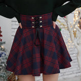 Women's Gothic Retro Punk Plaid Mini Skirt - Black - Skirt - XXL - Polyester - image 14