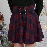 Women's Gothic Retro Punk Plaid Mini Skirt - Black - Skirt - XXL - Polyester - image 11