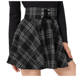 Women's Gothic Retro Punk Plaid Mini Skirt - Black - Skirt - XXL - Polyester - image 33