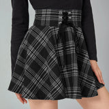 Women's Gothic Retro Punk Plaid Mini Skirt - Black - Skirt - XXL - Polyester - image 20