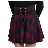 Women's Gothic Retro Punk Plaid Mini Skirt - Black - Skirt - XXL - Polyester - image 19