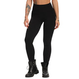 Women's High Waist Yoga Pants Leggings - Dark Gray - Fitness Pants - XL - Spandex Polyester - image 21