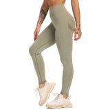 Women's High Waist Yoga Pants Leggings - Dark Gray - Fitness Pants - XL - Spandex Polyester - image 43